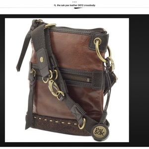 👛 The Sak Pax Leather Mini Crossbody Messenger Bag Teak Multi Style